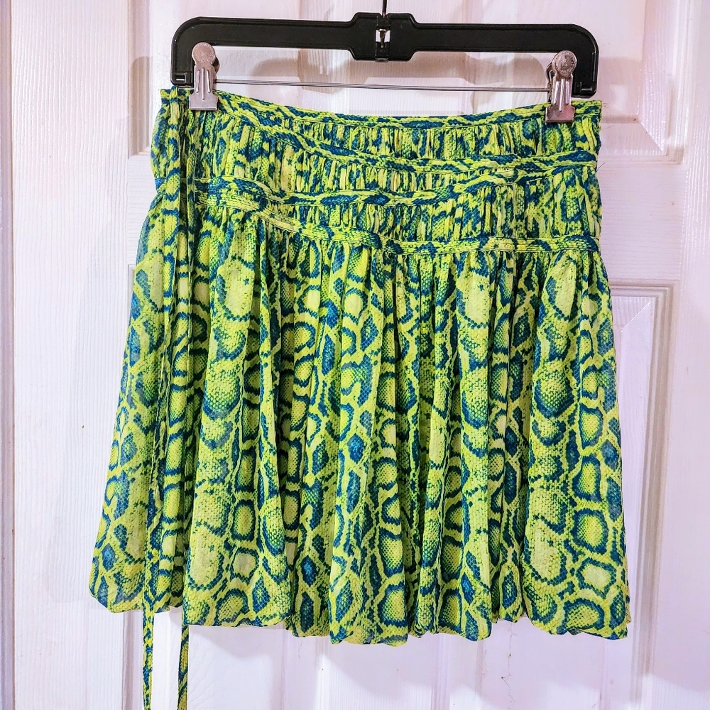 Rachel Roy Snakeskin Print Mini Skirt